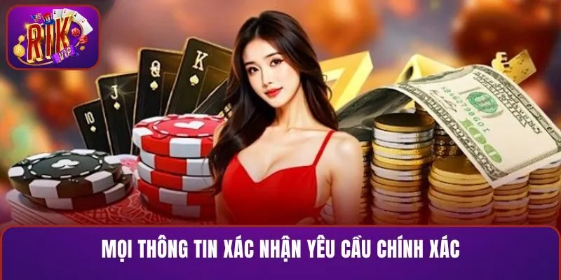 Mọi thông tin xác nhận yêu cầu chính xác