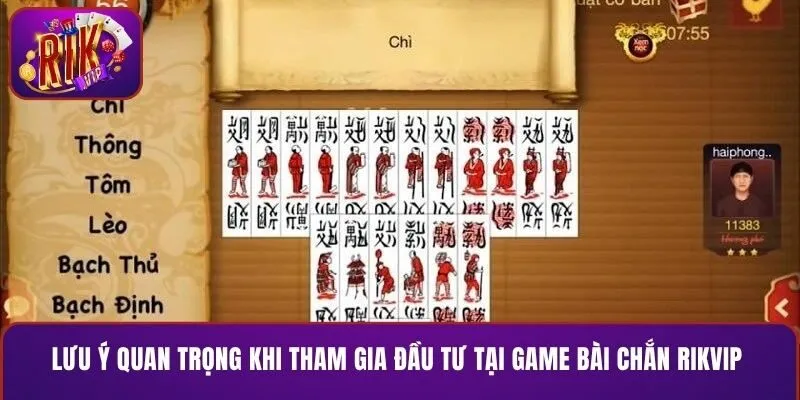 Lưu ý khi tham gia đầu tư tại game bài chắn RIKVIP