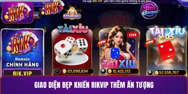 Giao diện đẹp khiến RIKVIP thêm ấn tượng